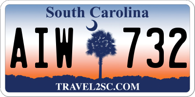 SC license plate AIW732