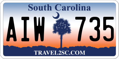 SC license plate AIW735