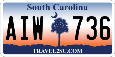 SC license plate AIW736