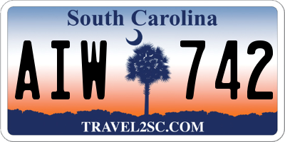 SC license plate AIW742