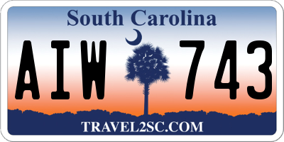 SC license plate AIW743