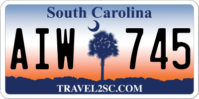 SC license plate AIW745