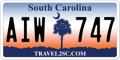 SC license plate AIW747