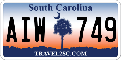 SC license plate AIW749