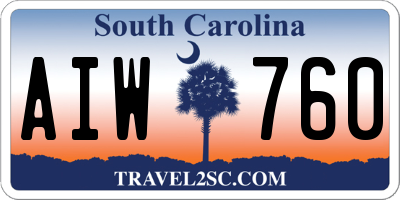 SC license plate AIW760