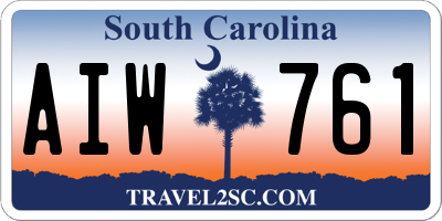 SC license plate AIW761