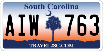SC license plate AIW763