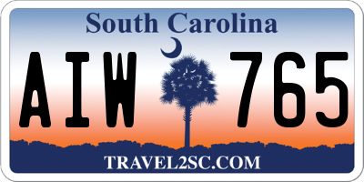 SC license plate AIW765