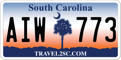 SC license plate AIW773