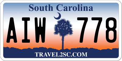 SC license plate AIW778