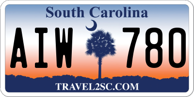 SC license plate AIW780