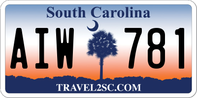 SC license plate AIW781