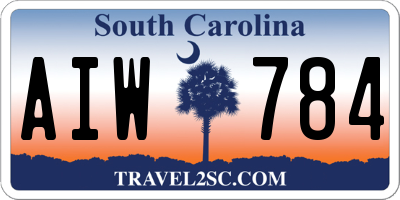 SC license plate AIW784