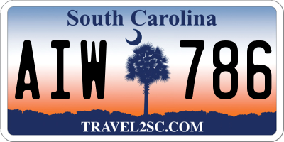 SC license plate AIW786