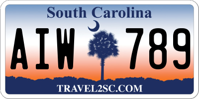 SC license plate AIW789
