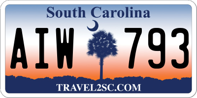 SC license plate AIW793