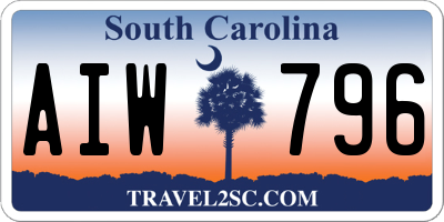 SC license plate AIW796