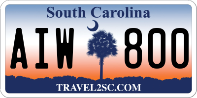 SC license plate AIW800