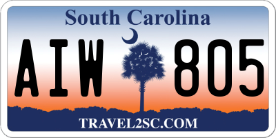 SC license plate AIW805
