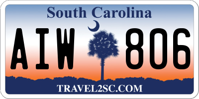 SC license plate AIW806