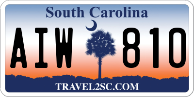SC license plate AIW810