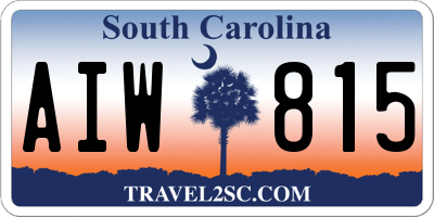 SC license plate AIW815