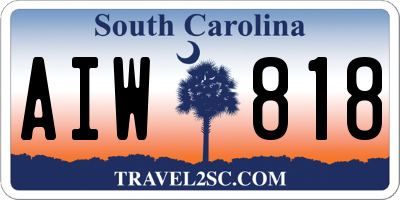 SC license plate AIW818