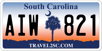 SC license plate AIW821