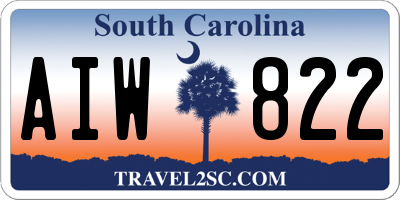 SC license plate AIW822
