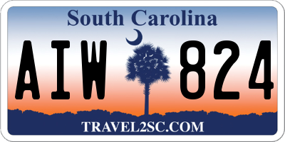 SC license plate AIW824