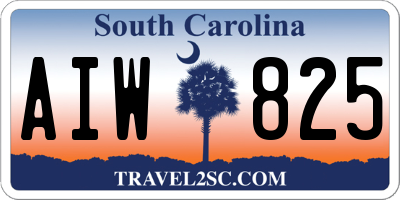 SC license plate AIW825