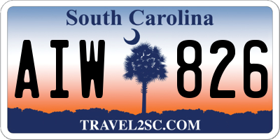 SC license plate AIW826