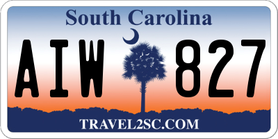 SC license plate AIW827