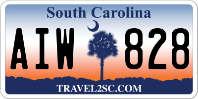 SC license plate AIW828