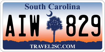 SC license plate AIW829