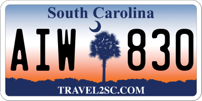 SC license plate AIW830