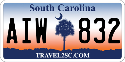 SC license plate AIW832
