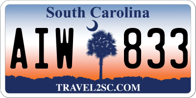 SC license plate AIW833