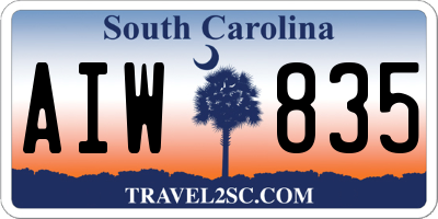 SC license plate AIW835