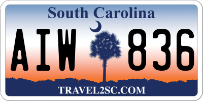 SC license plate AIW836