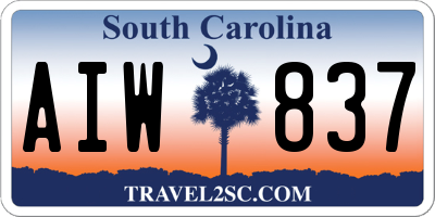 SC license plate AIW837