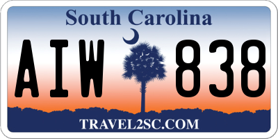 SC license plate AIW838