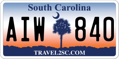 SC license plate AIW840