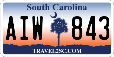 SC license plate AIW843