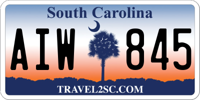 SC license plate AIW845