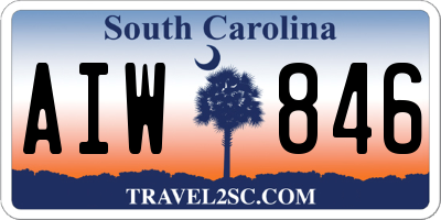 SC license plate AIW846