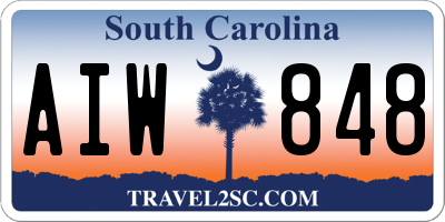 SC license plate AIW848