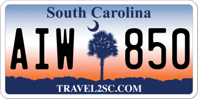 SC license plate AIW850