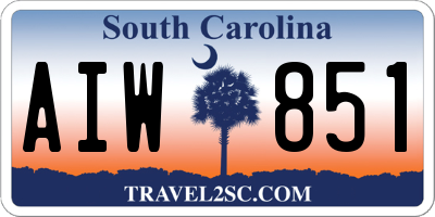 SC license plate AIW851