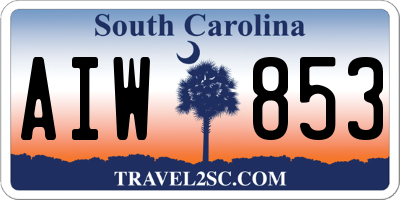 SC license plate AIW853